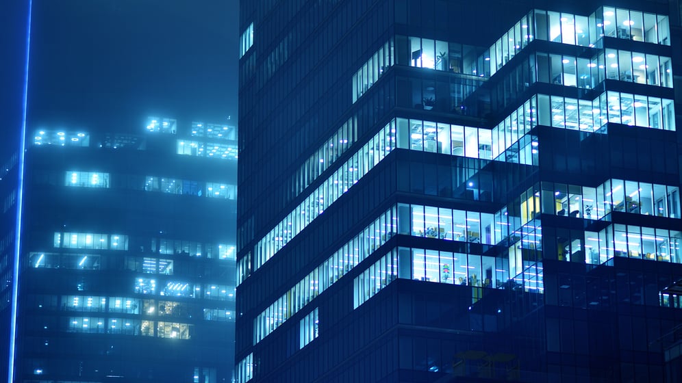 Office building at night Office building at night