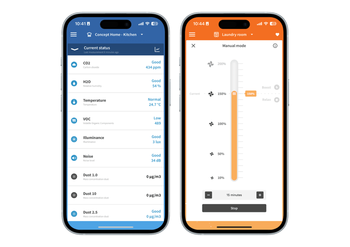 A mobile phone mockup showing smart home app