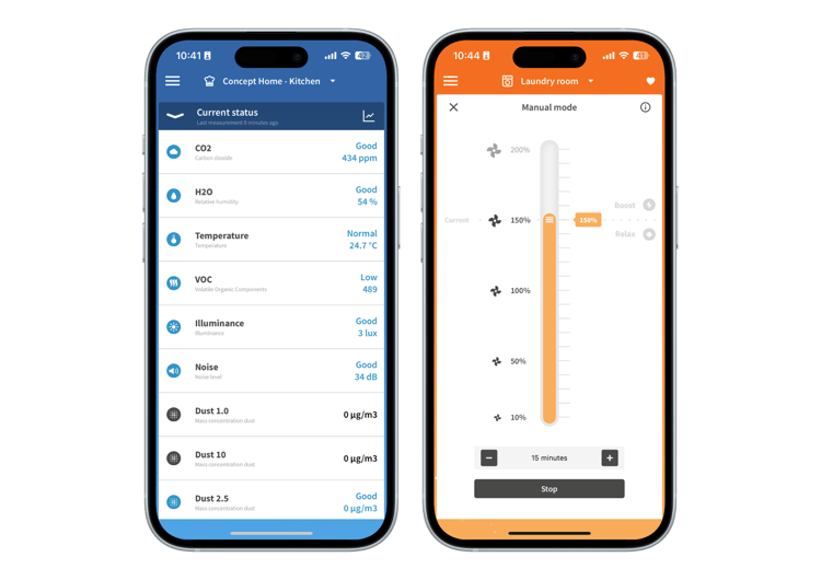 A mobile phone mockup showing smart home app A mobile phone mockup showing smart home app