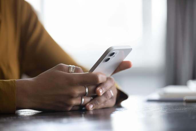 person using their mobile phone