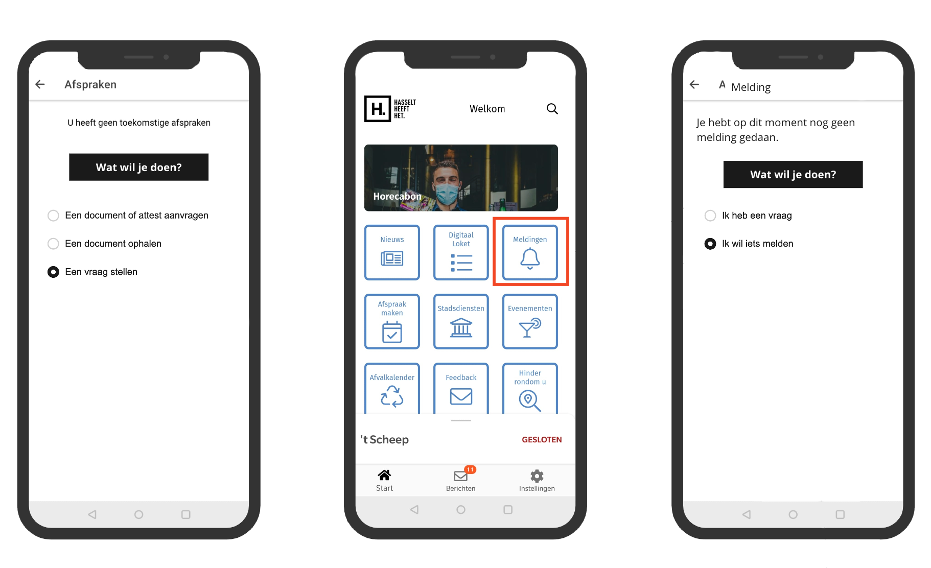 Wireframe Verbetering App